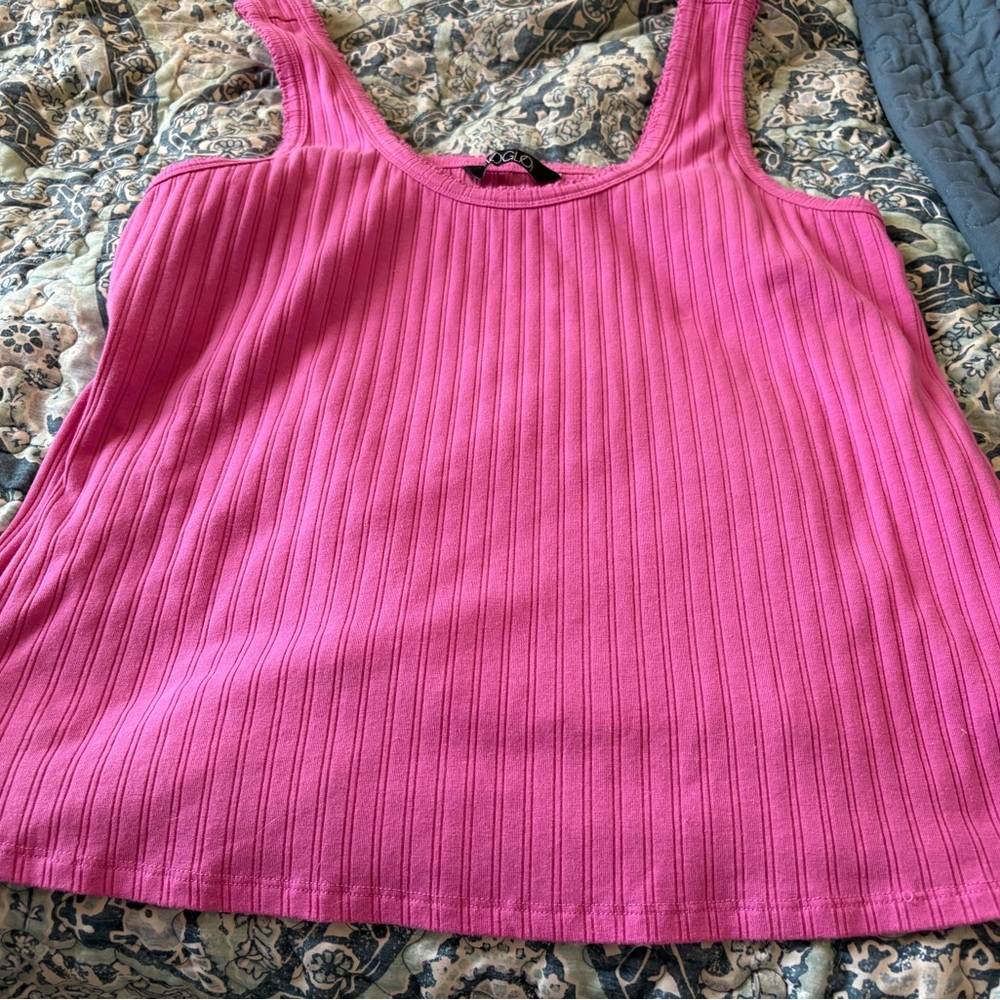 Pink Ribbed Women's Top